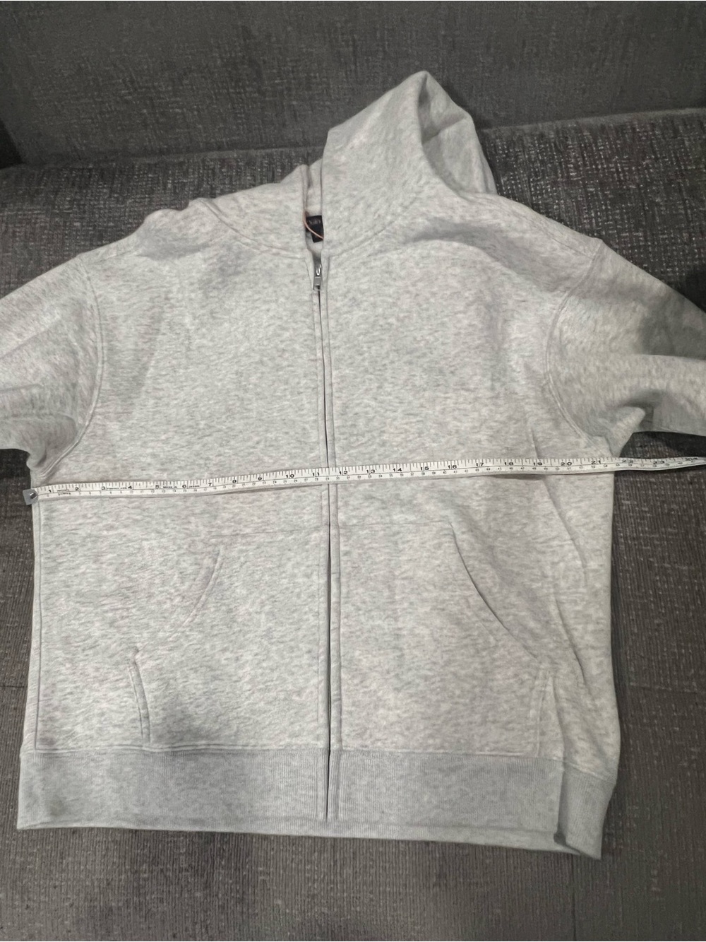 Quince Light Gray Men's Full-Zip Hoodie Sweater m30
